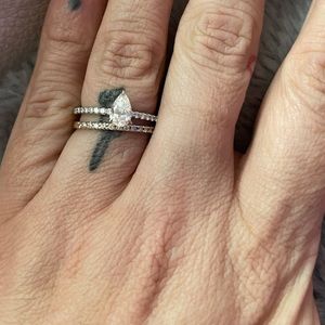14K white gold lab created 0.56 diamond ring